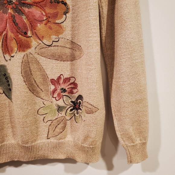 Alfred Dunner Flower Crewneck Sweater Women's Size S - Picture 4 of 7